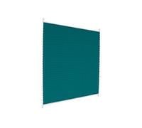 Store Plissé Klemmfix 100x100 cm, Bleu Pétrole, Sans Perçage, Montage sur le