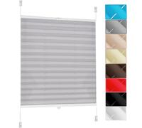 Store plissé Klemmfix sans perçage 70 x 110 cm Facile à Installer sans perçage Stores easyfix aveugles Romain, Store plissé prêt à l'emploi, pour Fenêtre ou Porte, Gris Clair