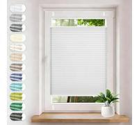 Store Plissé Occultant 70 x 200 cm Opaque, Protection de La Vie Privée, Protection Solaire Store Intérieur Thermique sans Perçage avec Pinces pour Bureau Chambre, Blanc