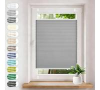 Store Plissé Occultant 70 x 200 cm Opaque, Protection de La Vie Privée, Protection Solaire Store Intérieur Thermique sans Perçage avec Pinces pour Bureau Chambre, Gris