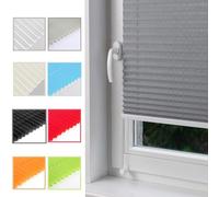 Store Plissé Occultant et Isolant, 90 x 140 cm Protection Solaire sans Perçage Filtrage lumière Stores Store plissé Kit de Montage Inclus, pour la Cuisine Patio, Gris Clair