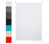 Store plissé occultant sans perçage 25 x 60 cm Opaque, Protection de la Vie privée Stores Plissés pour l'Intérieur Montage adhésif pour Les Portes et Les fenêtres, Blanc