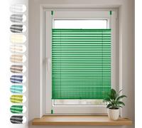Store plissé Sonello Klemmfix sans perçage 100cm x 100cm, Vert, stores pour les portes et les fenêtres, opaque, protection de la vie privée, protection solaire, store plissé prêt à l'emploi, enrouleur