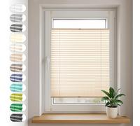 Store plissé Sonello Klemmfix sans perçage 35cm x 160cm, beige, stores pour les portes et les fenêtres, opaque, protection de la vie privée, protection solaire, store plissé prêt à l'emploi, enrouleur