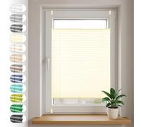 Store plissé Sonello Klemmfix sans perçage 35cm x 200cm, crème, stores pour les portes et les fenêtres, opaque, protection de la vie privée, protection solaire, store plissé prêt à l'emploi, enrouleur