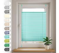 Store plissé Sonello Klemmfix sans perçage 65cm x 120cm, Turquoise, Stores pour Les Portes et Les fenêtres, Opaque, Protection de la Vie privée, Protection Solaire, Store plissé prêt à l'emploi