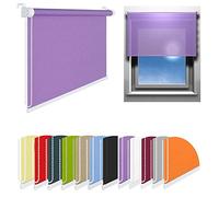 Store pour fenêtre Store à enrouleur double 16 largeurs 2 longueurs Avec cordon latéral Fixation sans perçage, Rot, 85x175