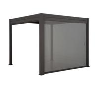Store pour pergola bioclimatique ""Evora"" grand modèle ardoise en aluminium - Hespéride - Gris graphite
