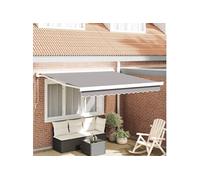 vidaXL Auvent Rétractable Gris Clair 350 x 250 cm Tissu, Métal, Bâche de Jardin Moderne, auvent rectangulaire rétractable, Ombre Ajustable pour Maison ou Commerce