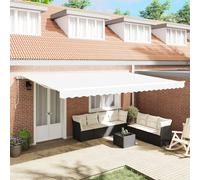 Store Rétractable Automatique Vidaxl Blanc 500x300 Cm, Tissu De Remplacement Pour Store Vidaxl Cadre 5x3 M Blanc