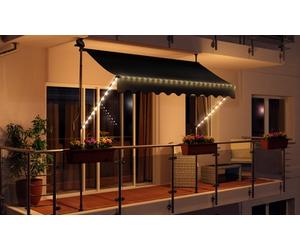 Store retractable avec LED marque Swing & Harmonie : Orange et noir vertical / 300 cm