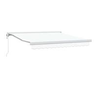 Store rétractable blanc 350 x 250 cm - Tissu et métal - Protection solaire parfaite pour terrasse et jardin - Durable et résistant aux intempéries