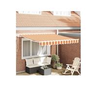 vidaXL Auvent Manuel Rétractable Jaune et Orange 350 x 250 cm Résistant aux UV Imperméable Protection Soleil pour Terrasses Balcons Jardin Canopée d'Été