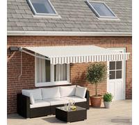 Store rétractable manuel avec LEDs 100% Polyester et Aluminium Auvent vidaXL vid
