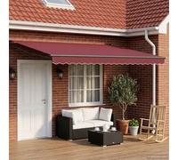 Vidaxl Store Rétractable Manuel Avec Leds Rouge Bordeaux 4 × 3 M