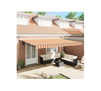 Store rétractable manuel jaune et orange 500x300 cm 3331253