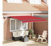 vidaXL Store rétractable Manuel avec LED Rouge 350x250 cm, Tissu de Remplacement pour Store 3.5x2.5 m Rouge