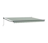 Store Rétractable Manuel Vidaxl Vert Et Blanc 450x300 Cm, Tissu De Remplacement Pour Store Vidaxl 4.5x3 M Cadre Vert Et Blanc