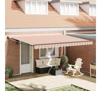 Store rétractable moderne de 450 x 300 cm avec télécommande, en polyester et aluminium, offre de l'ombre pour la terrasse et le jardin. L'ensemble comprend un cadre, un tissu, une couverture et une