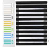 Store rétractable noir 40 x 350 cm Kit de montage complet inclus Design lisse translucide Parfait pour portes et fenêtres Installation facile avec ou sans trous