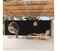 Store rétractable pour terrasse, 180 x 600 cm, panneaux d'ombrage latéraux automatiques, protection UV, pour jardin, balcon et véranda, écran en tissu noir pour l'extérieur