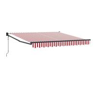 Store Rétractable Rouge et Blanc 300 x 250 cm Mural Extérieur | Montage mural,assemblage requis,instructions incluses,1 x pile bouton CR2032 non incluse,télécommande incluse