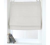 Store Romain à œillets Dimout Blanc/Gris occultant Largeur env. 80 cm x Hauteur env. 130 cm