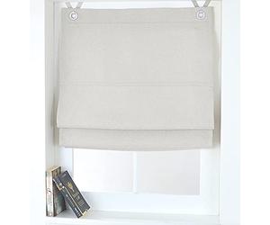 Store Romain à œillets Dimout Blanc/Gris occultant Largeur env. 80 cm x Hauteur env. 130 cm