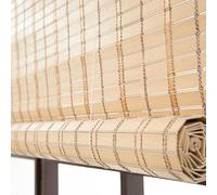 Store romain en bambou imperméable résistant aux intempéries - Housse de fenêtre enroulable pour utilisation intérieur/extérieur - Filtrage de la lumière - Parfait pour la maison et le jardin - 140 x