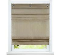 Store romain enrouleur occultant lin sans perçage semi-transparent - Hongya - Gris - Cuisine - L 60 x H 140 cm