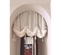 Store romain pour fenêtre - Lumière du jour - Rideau pliant - Exquis sur mesure pour un style maison de campagne française (semi-transparent avec cordon de serrage (l x h) : 100 x 140 cm