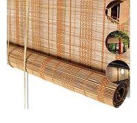 Store romain rétro en bambou pour porte et fenêtre de terrasse, 40 % occultant, imperméable et protection UV, taille personnalisable, 50 x 160 cm, idéal pour tonnelle et espaces extérieurs