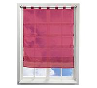 Store Romain Transparent Couleur Unie Baie LxH/60x110CM avec Plis Rideau Voilage Raffrollo Rideaux à Pattes Décoration de Fenêtre Chambre/Salle de Bain/Balcon