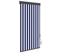 Store Roulant d'Extérieur 100x250cm Bleu et Blanc Auvent Vertical Patio vidaXL