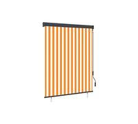 Vidaxl Store Roulant D'extérieur 140x250 Cm Blanc Et Orange