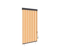 Store Roulant d'Extérieur Store Rétractable Vertical Balcon Jardin Pergola Terrasse Patio Blocage des UV et de la Chaleur 80x250 cm Blanc et Orange