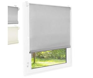 Store roulant FOOX thermique isolant et occultant avec supports auto-serrants sans perçage, Plastique, gris, 100 x 140 cm