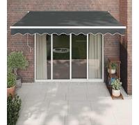 Store solaire automatique rétractable anthracite 3,5 x 2,5 m pour extérieur avec télécommande et moteur, cadre en aluminium et tissu polyester avec revêtement PU, ombrage