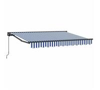 Store - store banne Vidaxl Auvent rétractable manuel Bleu et Blanc 3,5 x 2 m