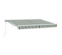 Store - store banne Vidaxl Auvent rétractable manuel Vert et blanc 3 x 2,5 m