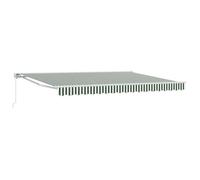 Store - store banne Vidaxl Auvent rétractable manuel Vert et blanc 4,5 × 3,5 m