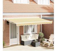 Store - store banne Vidaxl Cadre d'auvent Jaune et blanc 350 x 200 cm