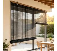 Store Terrasse Bambou Noir,Rideau Balcon 60% Occultant Brise-Vue,Anti-UV