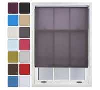 Store Uni Rouleau Fait sur Mesure de Qualité Foncé Gris Jusqu’à 180cm x 165cm