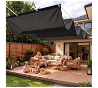 Store Vague pour Patio 1.2x7.5m Voile Solaire Haute Densité Noir