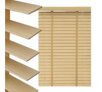 Store Venitien Bois intérieurs, Rideaux pour fenêtres, Store lamelle Bois Massif, vénitiennes, Faut percé 78cm 85cm 95cm 100cm 112cm 145cm