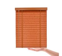 Store Vénitien Bois,Stores Vénitiens Lamelle Interieur 45cm 60cm 75cm 90cm 100cm 135cm 120cm 160cm,pour Portes Fenêtres, Véritable Occultants/Isolants(Brun)