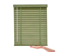 Store Vénitien Bois,Stores Vénitiens Lamelle Interieur 45cm 60cm 75cm 90cm 100cm 135cm 120cm 160cm,pour Portes Fenêtres, Véritable Occultants/Isolants(Vert)