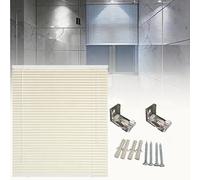 Store Vénitien en Aluminium À Clipser Stores Vénitiens sans Perçage avec Lamelles Réglables Protection Contre La Lumière Fenêtre pour Maison, Bureau, Salon(Milky White)