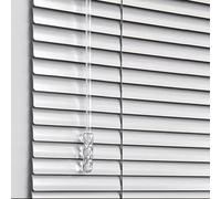 Store vénitien en Aluminium pour fenêtres Portes Gris argenté Volets Occultants en Métal Lamelles de 25mm Rideaux D'intimité Protection visuelle Pare-Vue Pare-Soleil Maison (W105cm×H120cm)